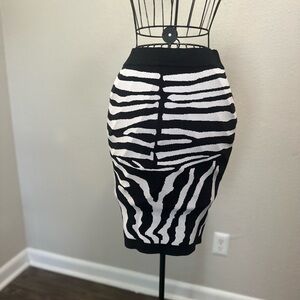 Black and White Zebra Print Skirt